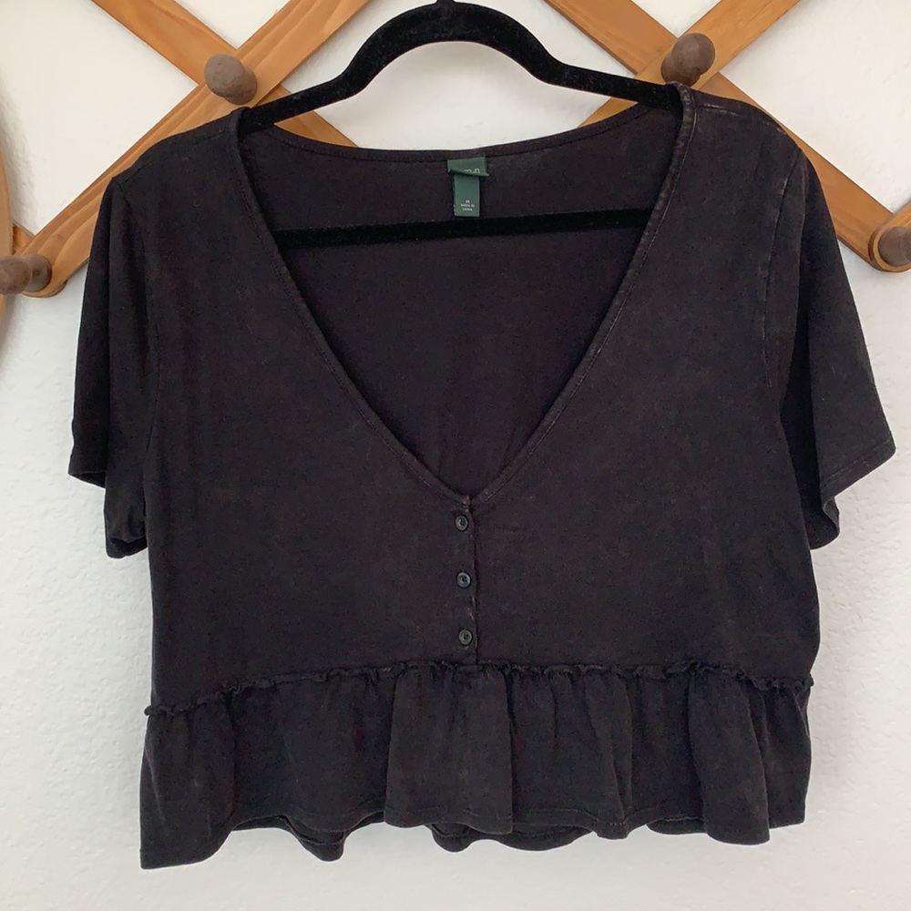 Wild Fable Cropped Button Peplum